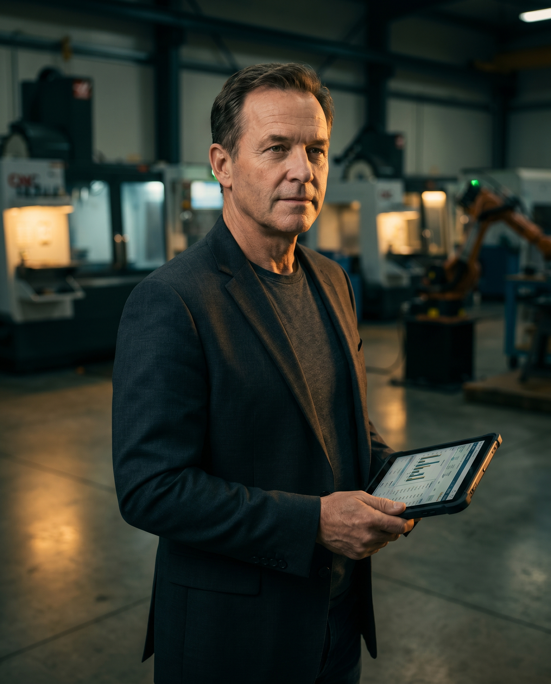 Manufacturing operations director on factory floor